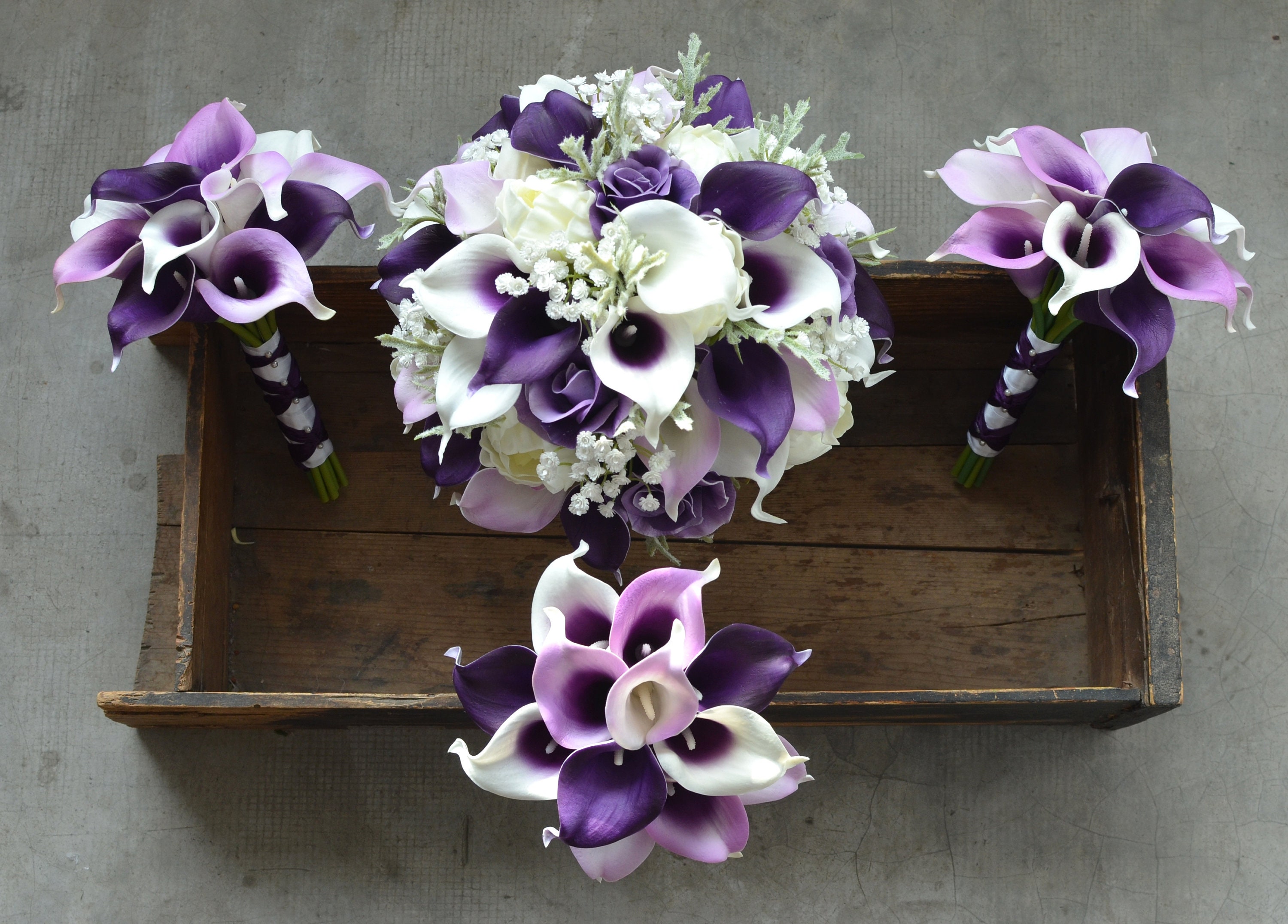 Plum Lilac Calla Lily Bouquet