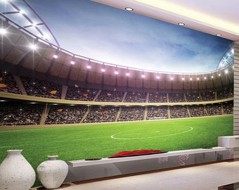 Football Stadium Pitch Sports Wall Mural Photo Wallpaper Kids Bedroom Kitchen wall covering wall decoration wall covering wall decoration