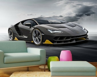 Super Sports Car High Speed car Wallpaper Mural Photo Kids Poster DIY Decoration wall covering, wall decoration