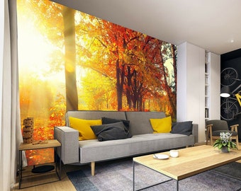 Tree Leaves Plants Forest Autumn Photo Wallpaper Mural Home Poster Decoration h wall covering, wall decoration