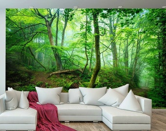 Plants Forest Trees Green Nature Wall Mural Photo Wallpaper GIANT WALL DECOR