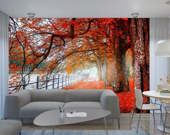 Tree Leaves Plants Forest Autumn Photo Wallpaper Mural Home Poster Decoration e wall covering, wall decoration