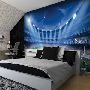 Fußball Stadion Fußballplatz Sport Wandbild Foto Tapete Kinderzimmer Schlafzimmer Dekoration Wandverkleidung