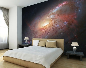 Space Galaxy Stars Planets Wallpaper Mural Photo Children Kids Bedroom Home Deco wall covering, wall decoration