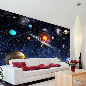 Raum Nacht Himmel Universum Sterne Wallpaper Moderne Wand Etsy