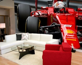 Formula Race Car Sports Wallpaper Wall Mural Children Kids Home Decoration wall covering, wall decoration