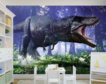 Dinosaur T-REX Wallpaper Mural Photo Children Animal Room Poster Jurassic Mural wall covering, wall decoration