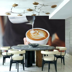 Coffee Food Drink Barista Wallpaper Mural Photo Restaurant Poster Decoration wall covering, wall decoration