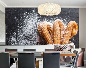 Foods Baking Churros Wallpaper Mural Photo Kitchen Restaurant Poster Decoration wall covering, wall decoration