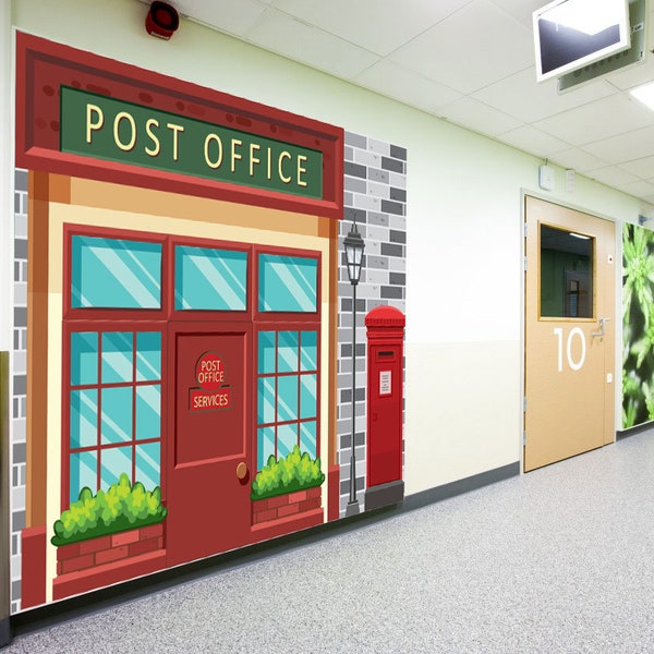 Post Office Dementia Alzheimer Friendly Photo Wallpaper Mural Senior Care Home Decoration