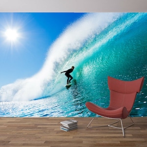 Strand Surfen Meer Welle Ozean Himmel Fototapete Wand wandbild Home Schlafzimmer Deko Wandbedeckung, Wanddekoration