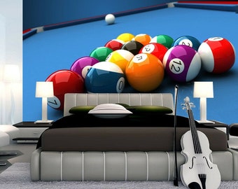 Snooker Billiard pool Table Cue Sport Wall Mural Photo Wallpaper Home Decoration wall covering, wall decoration