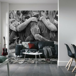 Rugby Team Hug Sports Wallpaper Mural Photo Kids Bedroom Kitchen Poster wall covering, wall decoration