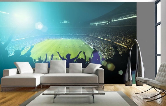 Football Stadium Pitch Sports Wallpaper Mural Photo Kids Bedroom Kitchen  Poster Wall Covering, Wall Decoration 