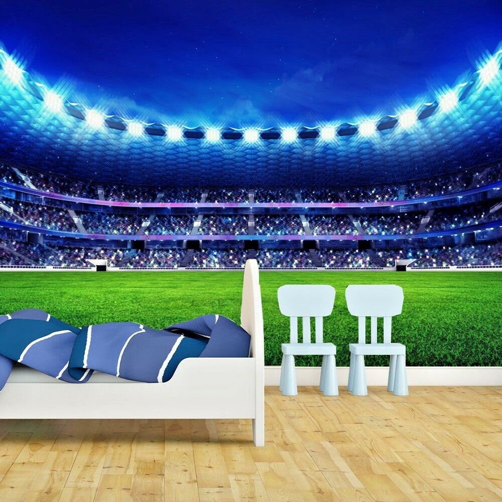 Football Stadium Pitch Sports Wallpaper Mural Photo Kids Etsy