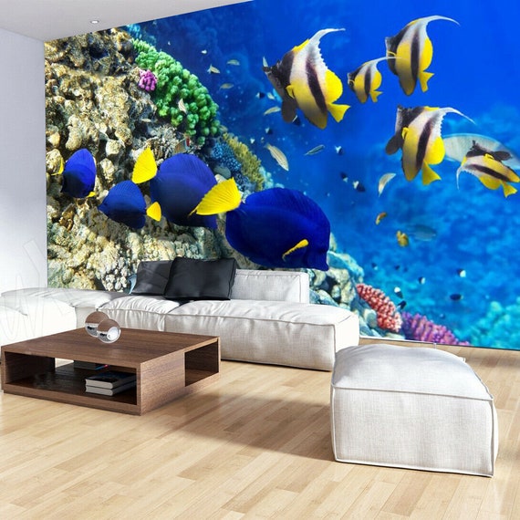 Meer Ozean Fische Korallenriff Foto Unterwasserwelt Tapete Wand wandbild  Schlafzimmer Wandbedeckung, Wanddekoration - Etsy Österreich
