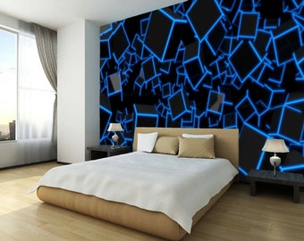 3D Cubes Colourful Wallpaper Photo Wall Mural Home Living Room Home Decoration wall covering, wall decoration