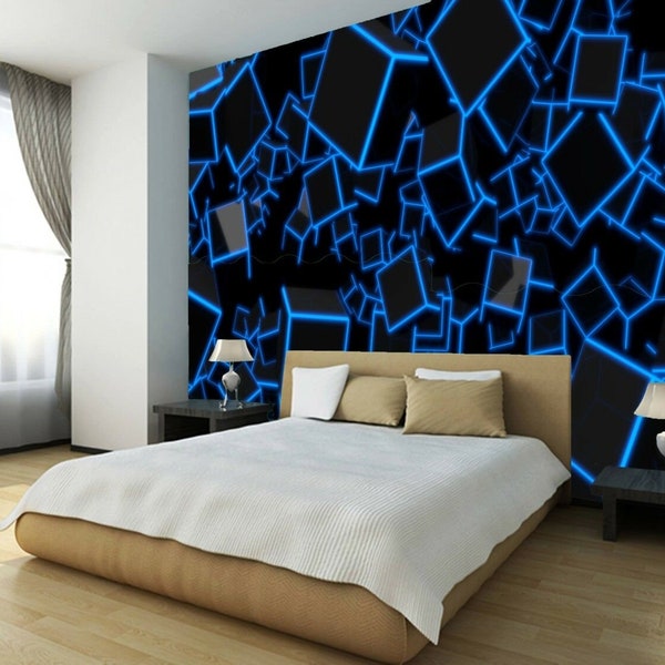 3D Cubes Colourful Wallpaper Photo Wall Mural Home Living Room Home Decoration wall covering, wall decoration