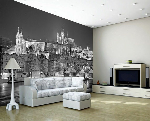 Prague City View Skyline Night Photo Wallpaper Mural Bedroom Etsy Finland Prague City View Skyline Night Photo Wallpaper Mural Bedroom Etsy Finland