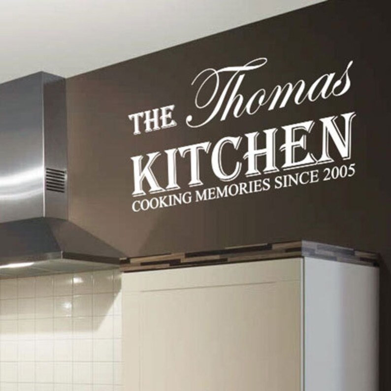Personalized Kitchen Name Art Wall Sticker Quotes Wall Etsy