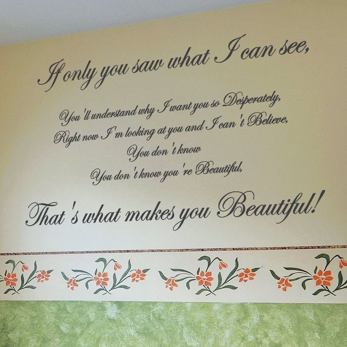 one direction beautiful song lyrics art wall quote stickers etsy norway