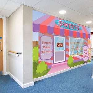 Sweet Shop Dementia Alzheimer Friendly Photo Wallpaper Mural Senior Care Home Decoration poster Memory Recover