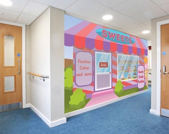 スイーツショップ 認知症 アルツハイマー フレンドリー 写真 壁紙 壁画 シニアケア ホームデコレーション ポスター 記憶回復