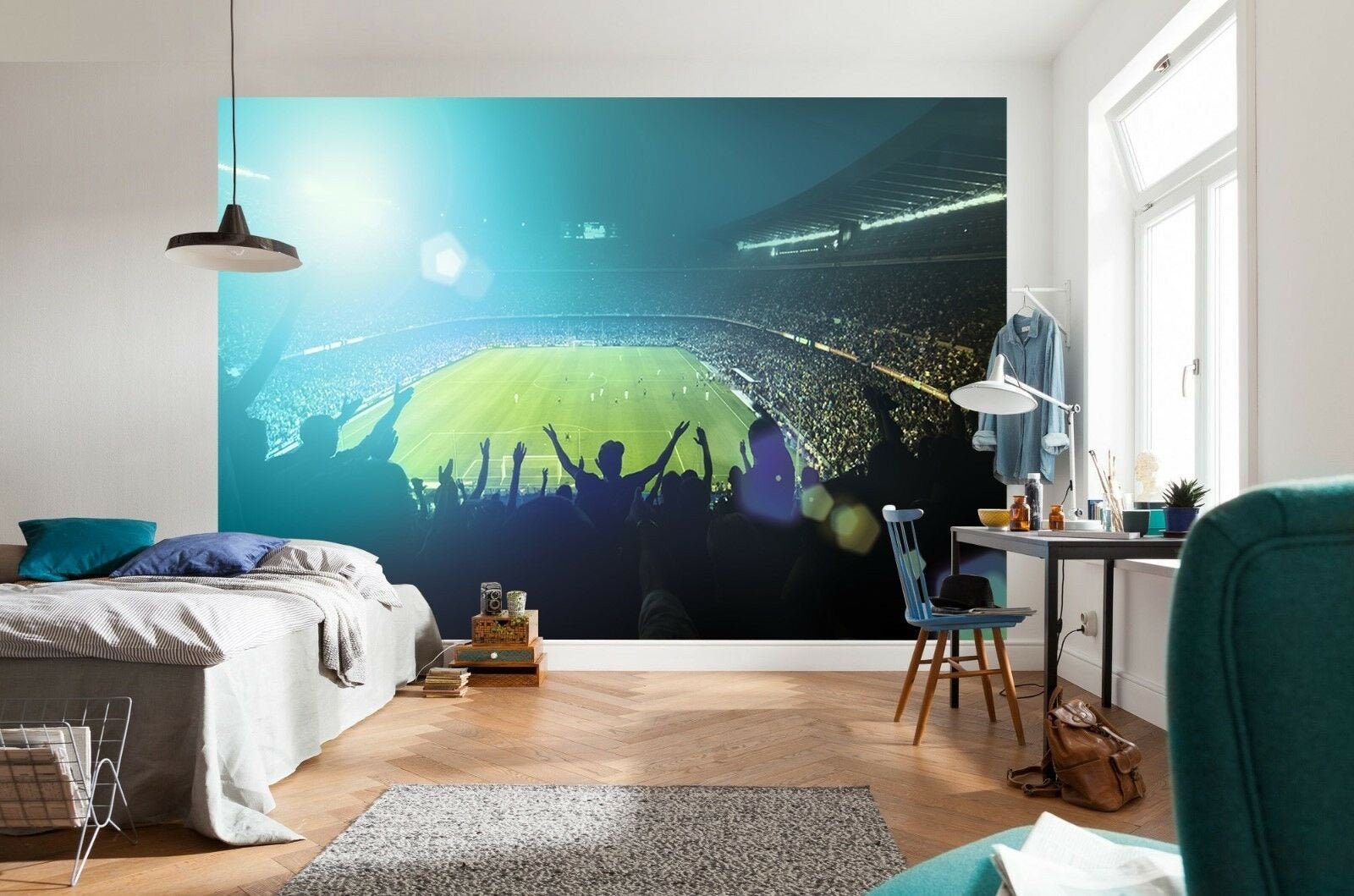 Football Wallpaper Peel And Stick Sports Wall Murals Bicycle Kick Wall Art - View #9