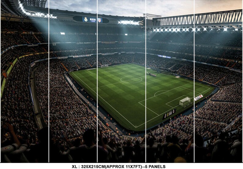 Football Stadium Pitch Sports Wall Mural Photo Wallpaper Kids Bedroom ...