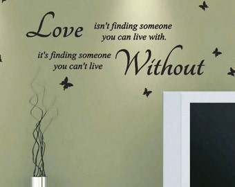 Love Is Not Finding Someone Wall Quotes Stickers Wall Decals Room Decoration