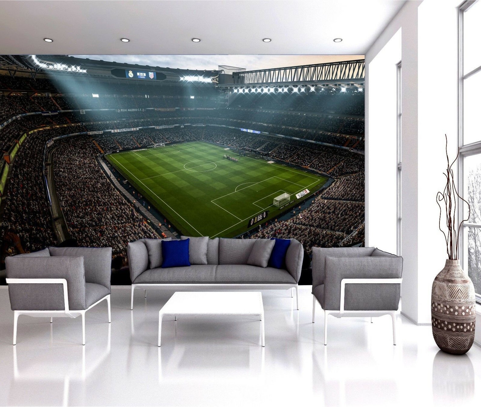 Football Stadium Pitch Sports Wall Mural Photo Wallpaper Kids Etsy