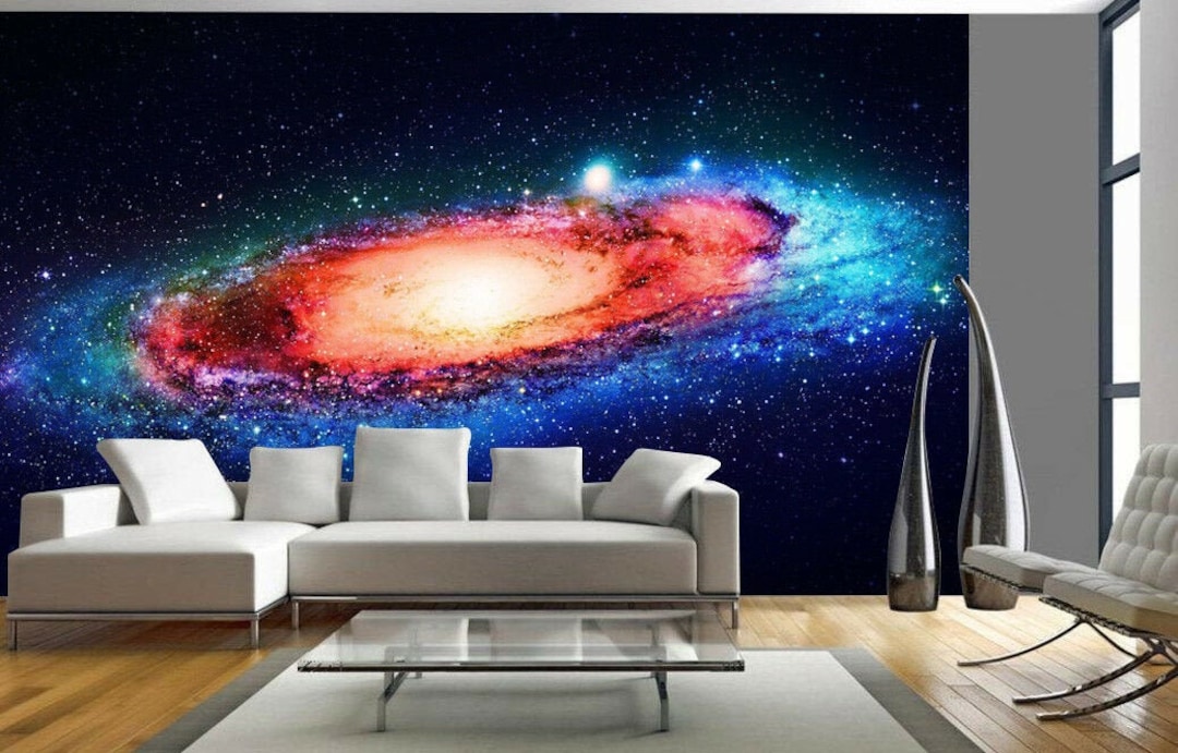 Space Galaxy Stars Planets Wallpaper Mural Photo Children Kids Room