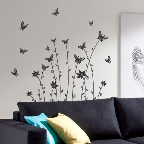 Flower Butterfly Tree Vine Wall Art Stickers Wall Decals Wall Etsy UK