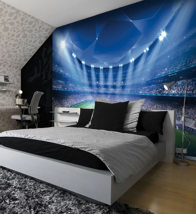 Football Stadium Pitch Sports Wall Mural Photo photo Wallpaper Kids Bedroom Decoration wall covering image 1