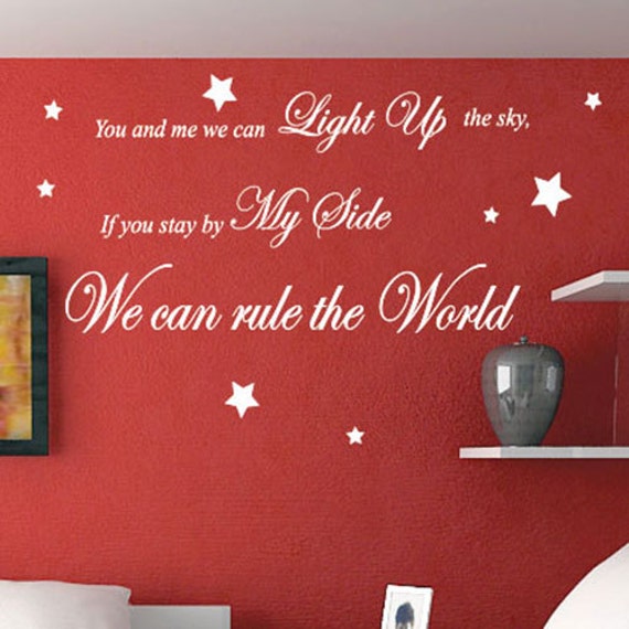 Take That Rule The World Song Lyrics Wall Quote Stickers Wall Decals Words