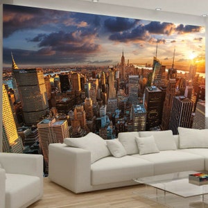 New York City Gebäude Skyline Manhattan Foto Wallpaper Wandbild Schlafzimmer Deco WandVerkleidung WandDekoration Wandverkleidung Wanddekoration