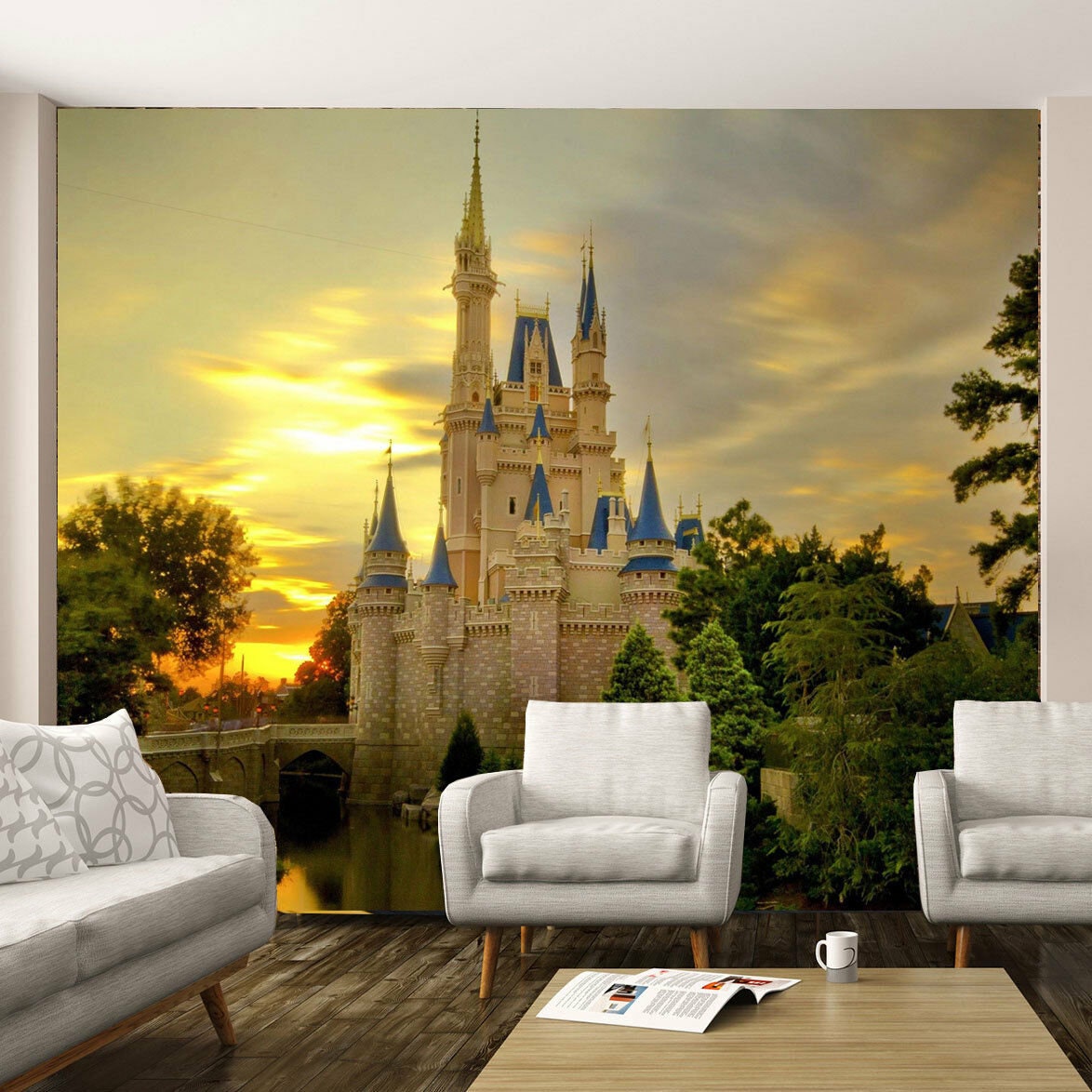 Disney Castle Wallpaper Mural Photo Children Girl Room Poster | Etsy