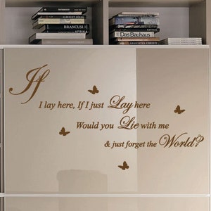 Snow Patrol IF I LAY HERE Song Lyrics Art Wall Stickers Quote/ Wall