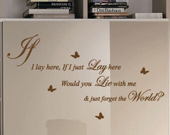 IF I LAY HERE Snow Patrol Lyrics Vinyl Wall Art Quote - Etsy