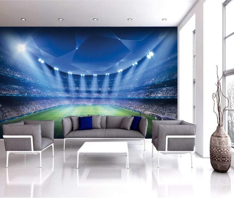 Football Stadium Pitch Sports Wall Mural Photo photo Wallpaper Kids Bedroom Decoration wall covering image 2