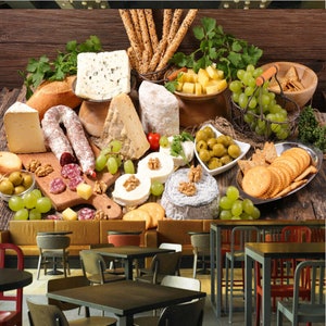 Sides Snacks Grill Food Wallpaper Mural Photo Restaurant Kitchen Decoration wall covering, wall decoration