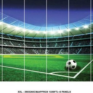 Vibrant Night Stadium Mural Wallpaper With Glowing Lights And