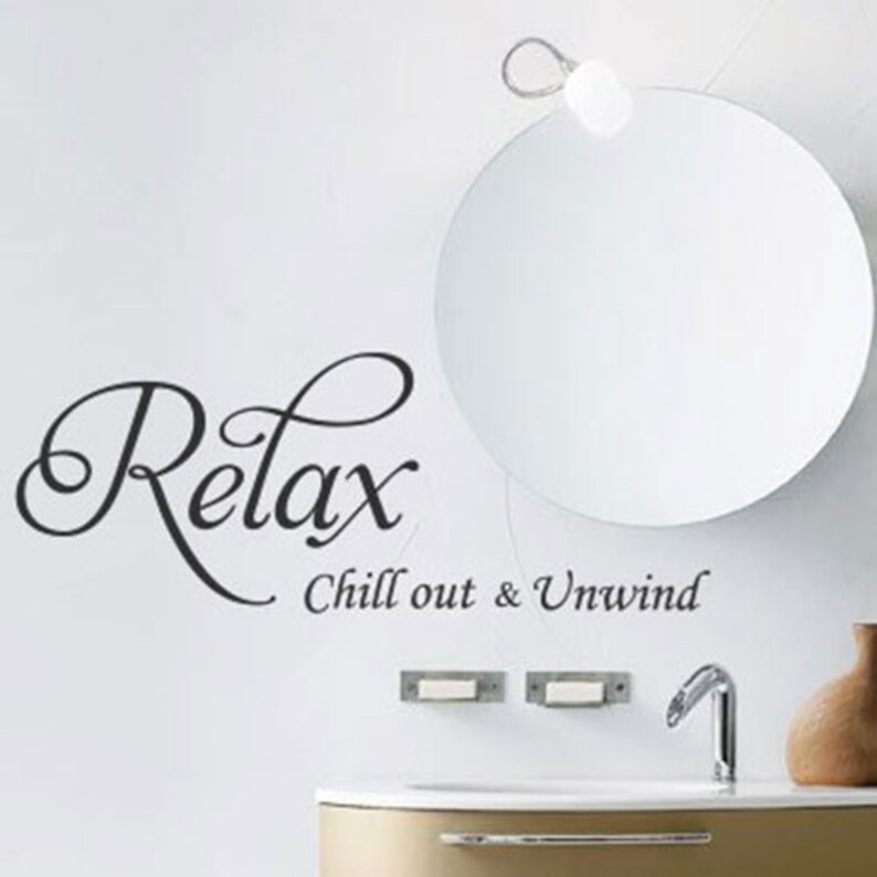 Relax Chillout Unwind Art Wall Quote Stickers Words Lettering Wall Decals