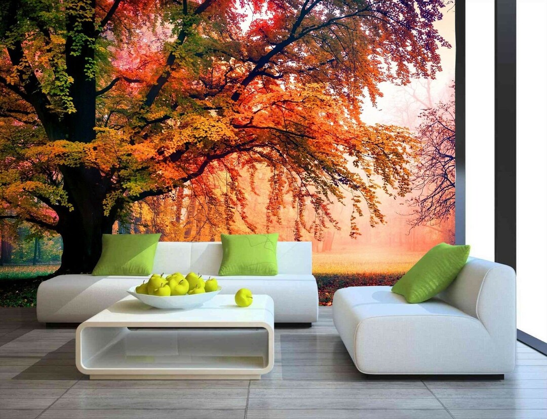 Tree Leaves Plants Forest Autumn Photo Wallpaper Mural Home Poster ...