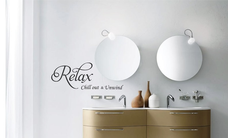 Relax Chillout Unwind Art Wall Quote Stickers Words Lettering Wall Decals
