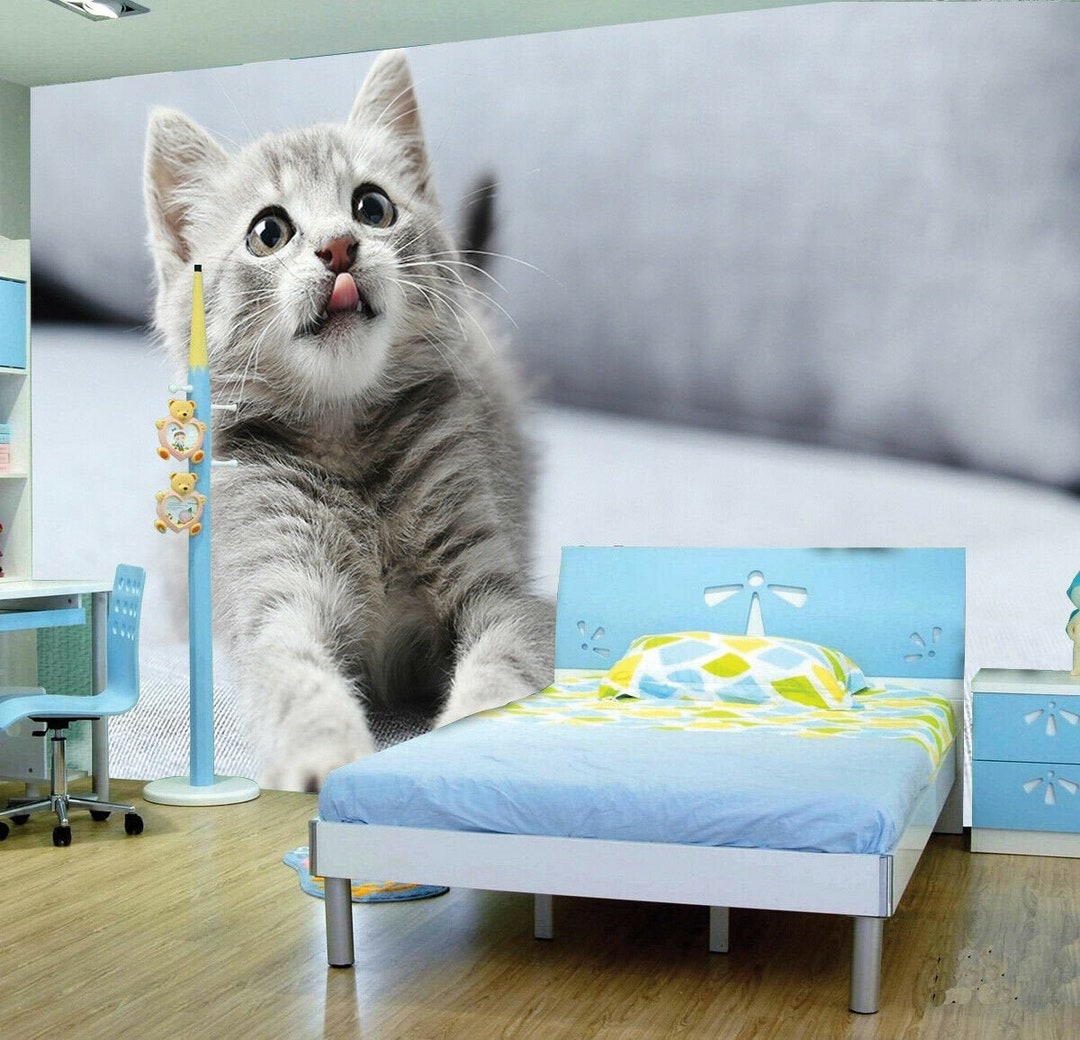 Katze Foto Wanddekoration Süße Kätzchen Wallpaper Vet Kinder Zimmer Poster Kinder Wandbezug, Wandbild Tier