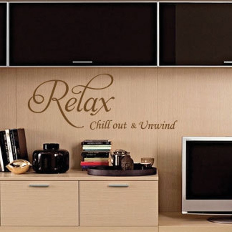 Relax Chillout Unwind Art Wall Quote Stickers Words Lettering Wall Decals