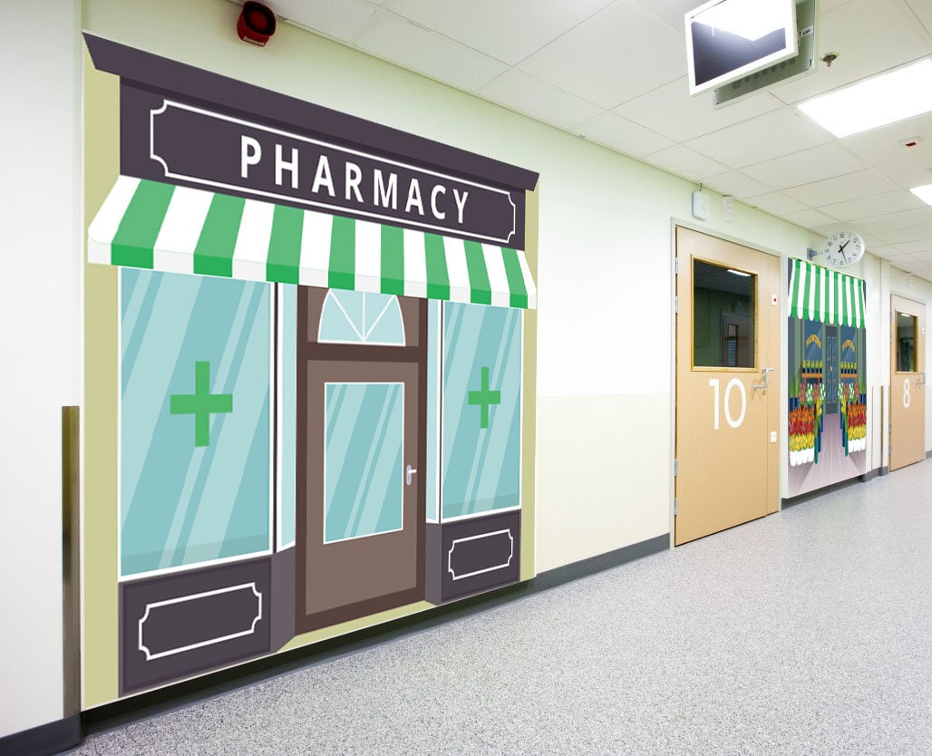 Pharmacy Shop Dementia Alzheimer Friendly Photo Wallpaper Mural Senior Care Home Decoration