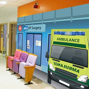 NHS GP Surgery Hospital Clinic Ambulance Dementia Alzheimer Friendly Photo Wallpaper Mural Senior Care Home Decoration poster Memory Recover