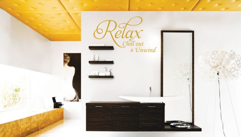 Relax Chillout Unwind Art Wall Quote Stickers Words Lettering Wall Decals